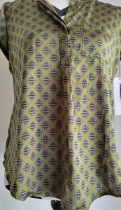 Liz Claiborne Burnt olive geo Blouse Size xs cod:1149